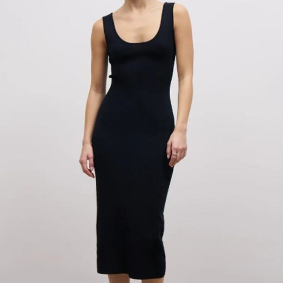 Because Of Alice NEW Scoop Neck knit midi dress tank dress black stretchy sexy - Picture 1 of 6